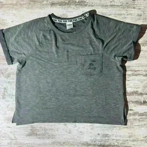 PINK Victoria’s Secret gray T-shirt cropped women’s size‎ Medium